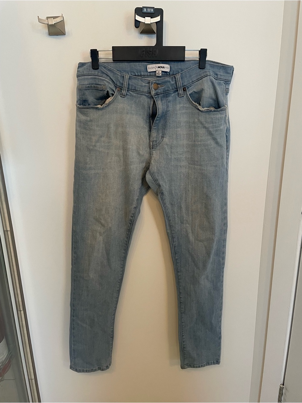 Fashion Nova Light Blue Men's Slim Fit Jeans - size 34
